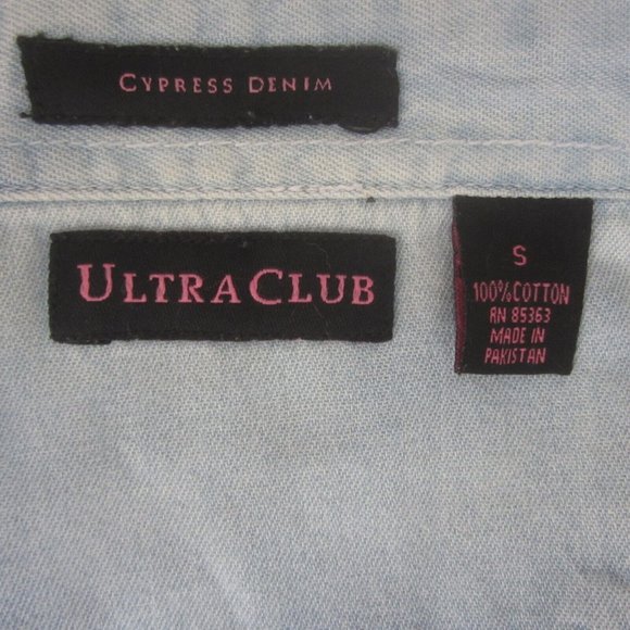 Ultra Club vintage Womens button up sleeveless tank denim embroidered Western - Picture 8 of 8